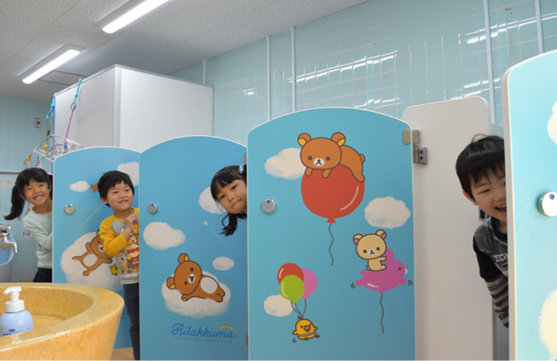 保育園の幼児用トイレブース工事事例