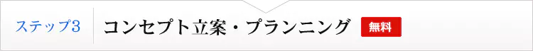 ステップ３　コンセプト立案・プランニング（無料）