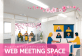 【パーティション工事事例≫東京都池袋】パーテーションでWEBミーティング用の会議室を新設