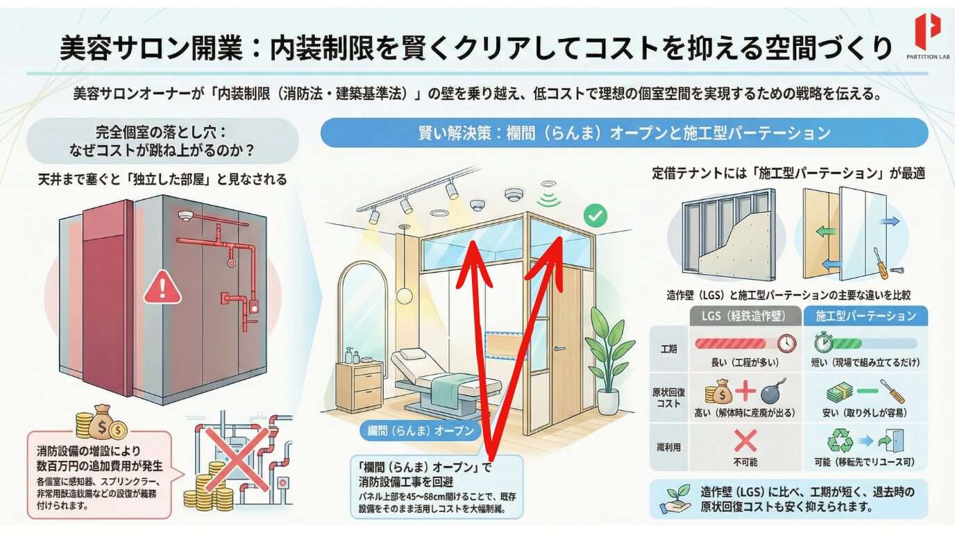 美容サロン開業の「内装制限」を賢くクリア！コストを抑えてのプライベート空間を作る秘訣
